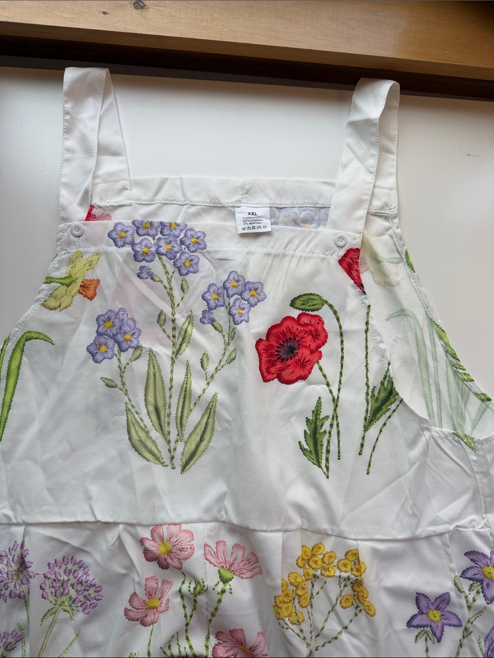 White Floral Lightweight Overalls/Jumpsuit – XXL Garden Print Brand New